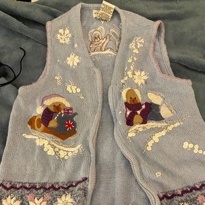 Christmas embroidered sweater vest
